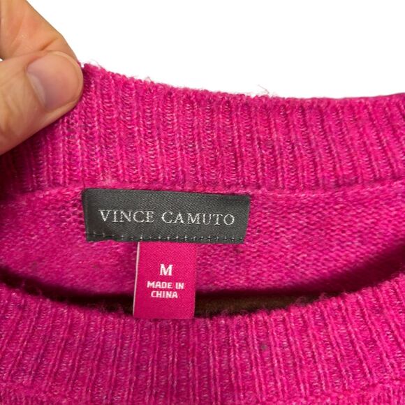 Vince Camuto Barbie Pink Soft Knit Boxy Oversize Sweater Women's Medium - Picture 4 of 6